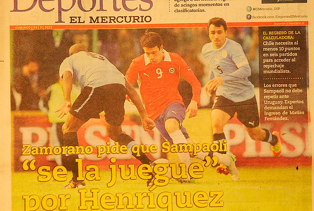El suplemento deportivo de "El Mercurio" de hoy, pronosticó todos los resultados de la eliminatoria hasta el final.