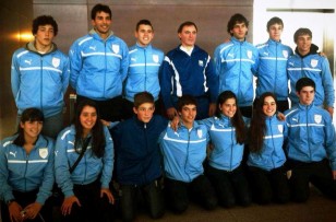 La delegación en el Sudamericano.