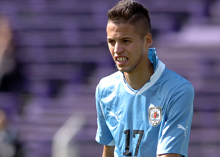 Nicolás López, delantero de Uruguay.