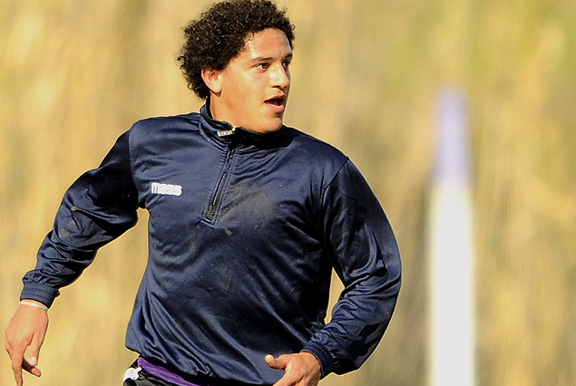 Felipe Gedoz en los titulares violetas, durante el trabajo de fútbol interno.