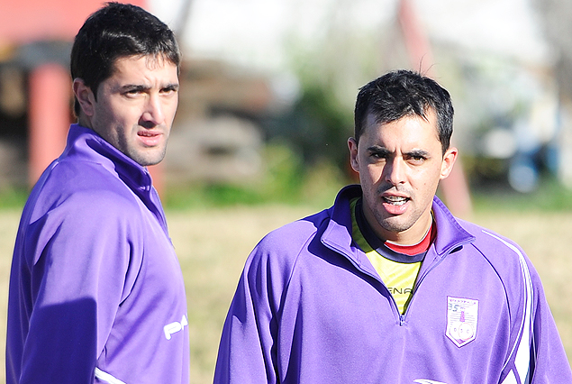 Diego Ferreira y Diego "Toro" Rodríguez entrenando este miércoles en el Complejo Arsuaga. 