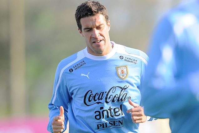 Andrés Scotti el domingo en el Complejo Uruguay Celeste, perfilado para titular ante Colombia. 