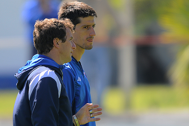 Rodolfo Arruabarrena y Alvaro Fernández el viernes en Los Céspedes; el "Flaco" no se lo pierde el sábado.