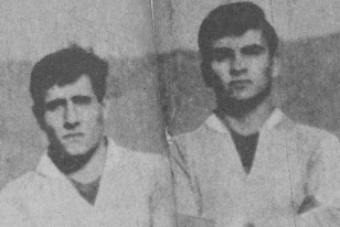 Eduardo García y Ladislao Mazurkiewicz en la Selección Juvenil de 1964 que dirigió Roque Gastón Máspoli y se consagró campeón en Colombia. García fue titular en todos los partidos. Mazurca suplente...