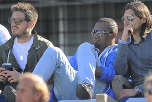 Bruno Fornaroli, Santiago "Morro" García y Alexander Medina en la platea.