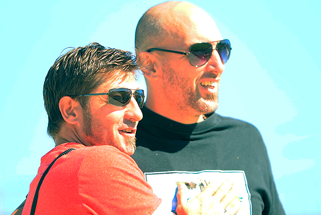 "Marujo" Otero y Nicolás Rotundo, el sábado en el Parque Roberto.