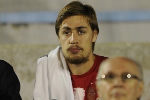 Sebastián Coates se ubicó en la platea América. 