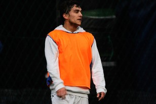 Sebastián Fernández entrenando en el mismo complejo que lo hizo Nacional.