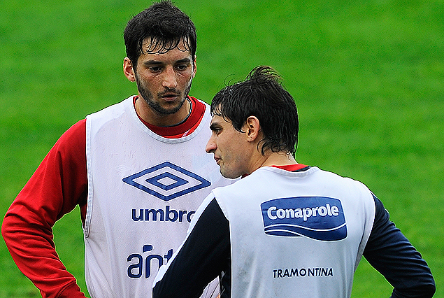 Gonzalo Porras y Maximiliano Calzada trabajando en el Parque Central. 