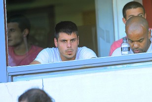 Guillermo De Los Santos y Leandro Barcia, en zona de palcos del GPC.