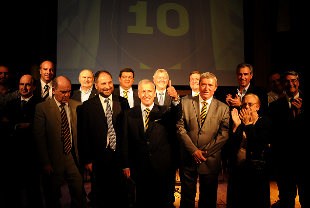 Juan Pedro Damiani, presidente de Peñarol, en el lanzamiento de la lista 10, rumbo a las elecciones del club. 