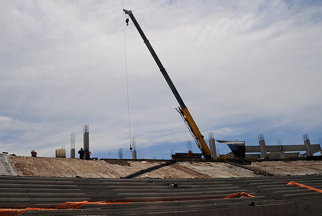 La Tribuna Colombes está en la etapa del montaje de las gradas.