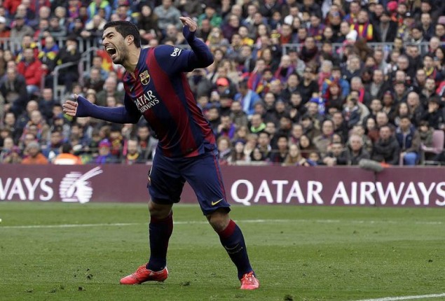 Luis Suárez en el Barcelona a horas del partido con Manchester City por la Champions League.