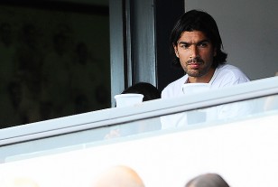 Sebastián Abreu en su palco vip.