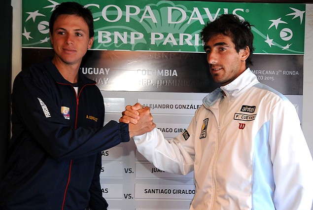 Alejandro González (Colombia) y Pablo Cuevas (Uruguay) abren el choque de Copa Davis el viernes. 