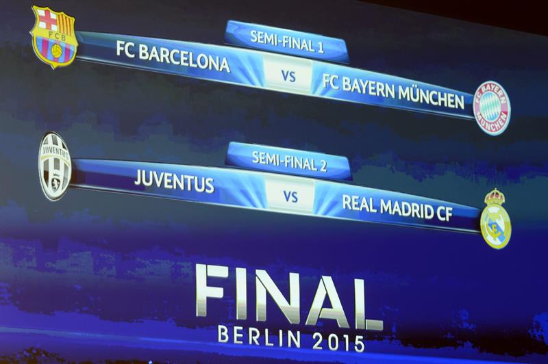 Barcelona - Bayern Munich y Real Madrid - Juventus en semifinales de la Champions.