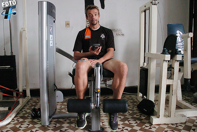 El arquero Leonardo Burián en el gimnasio, el viernes, el día después de la gran alegría en la Copa.