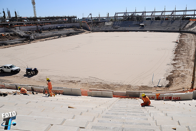 La cancha del Estadio de Peñarol avanza a la etapa del sembrado en la próxima semana. 