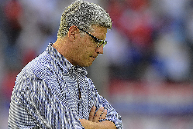 Alvaro Gutiérrez, entrenador de Nacional, en la derrota de los tricolores. 