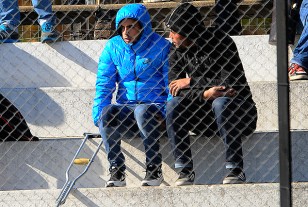 Diego "El Toro" Rodríguez con muleta, en recuperación, asistiendo a la final
