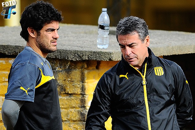 Luis Aguiar y Pablo Bengoechea el jueves en Los Aromos. 