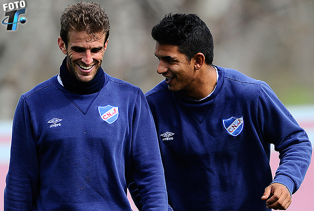 Iván Alonso y Diego Polenta el viernes de sonrisa en Los Céspedes.