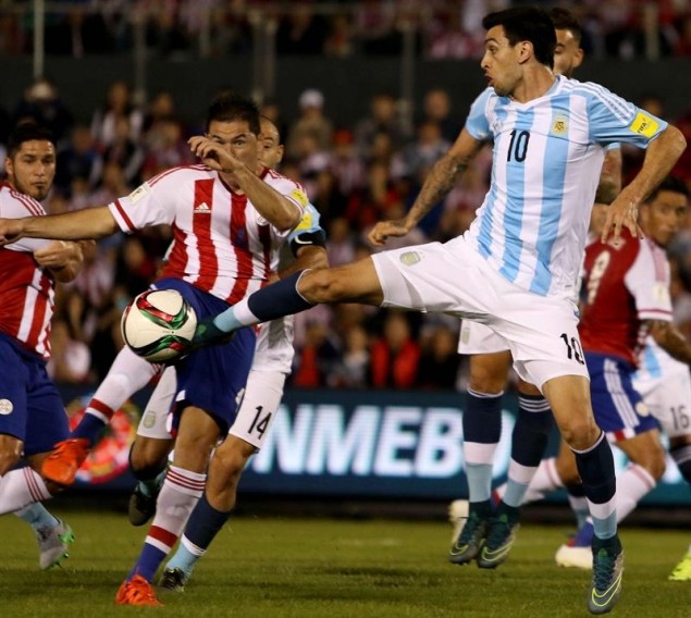Paraguay y Argentina igualaron 0 a 0 en el Defensores del Chaco. EFE.