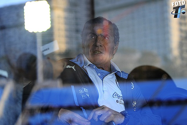 Oscar Tabárez, en el palco de autoridades.