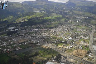 Una vista aérea de Quito.