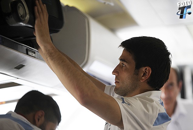 Nicolás Lodeiro en su llegada a Ecuador. 